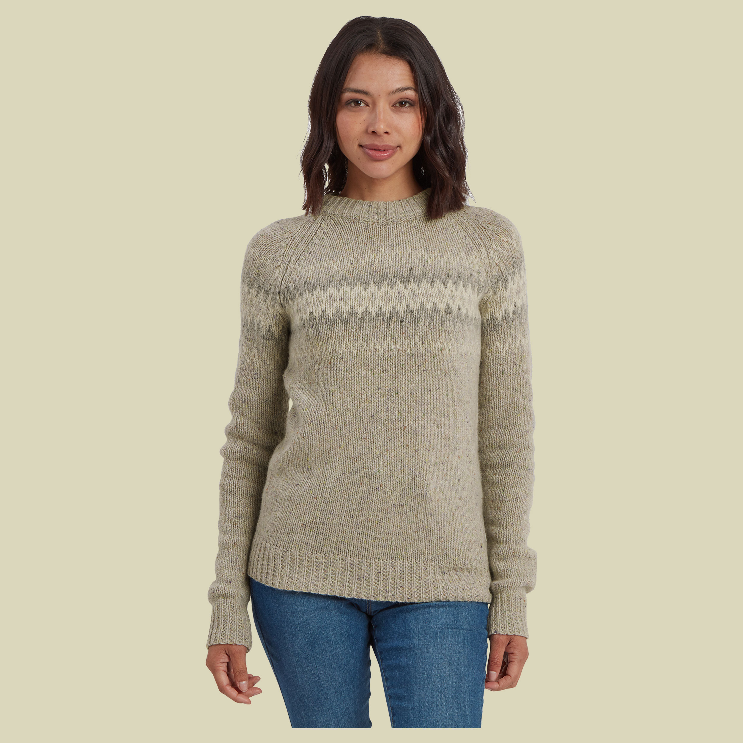 Dumji Crew Sweater Women braun M - birch