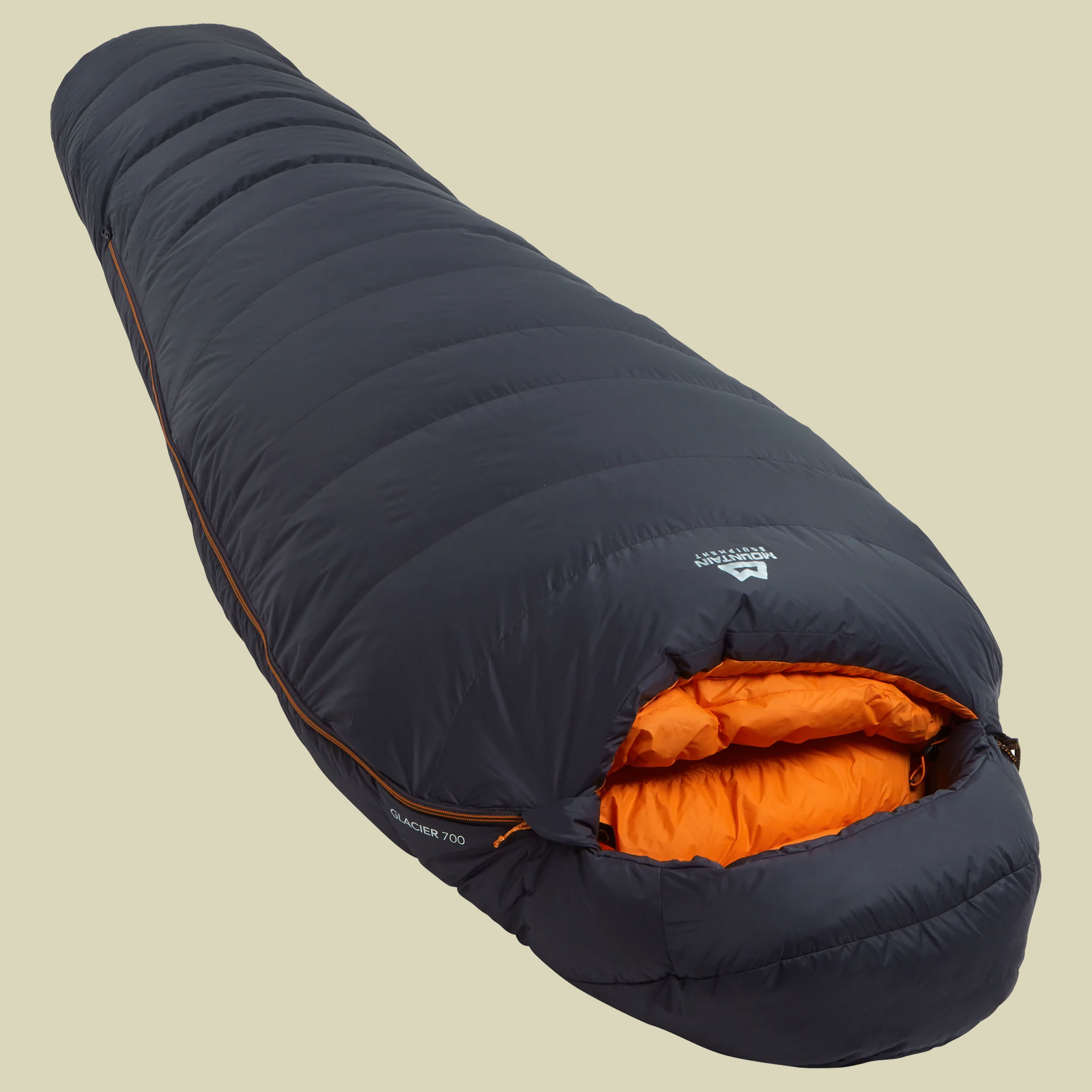 Glacier 700 bis Körpergröße Schlafsack 200cm Reißverschluss links - Farbe obsidian